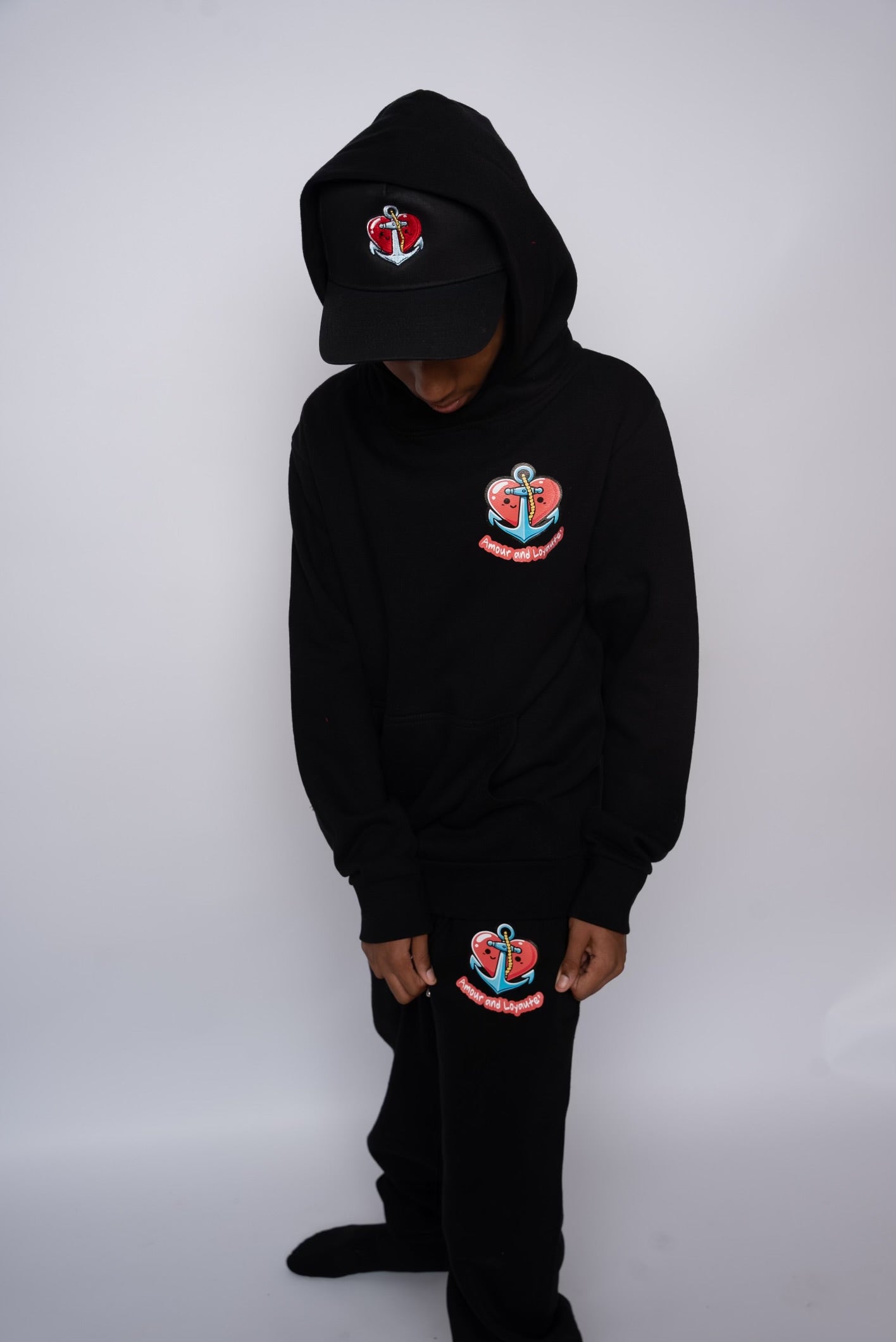 Amour&loyaute black logo sweatsuit