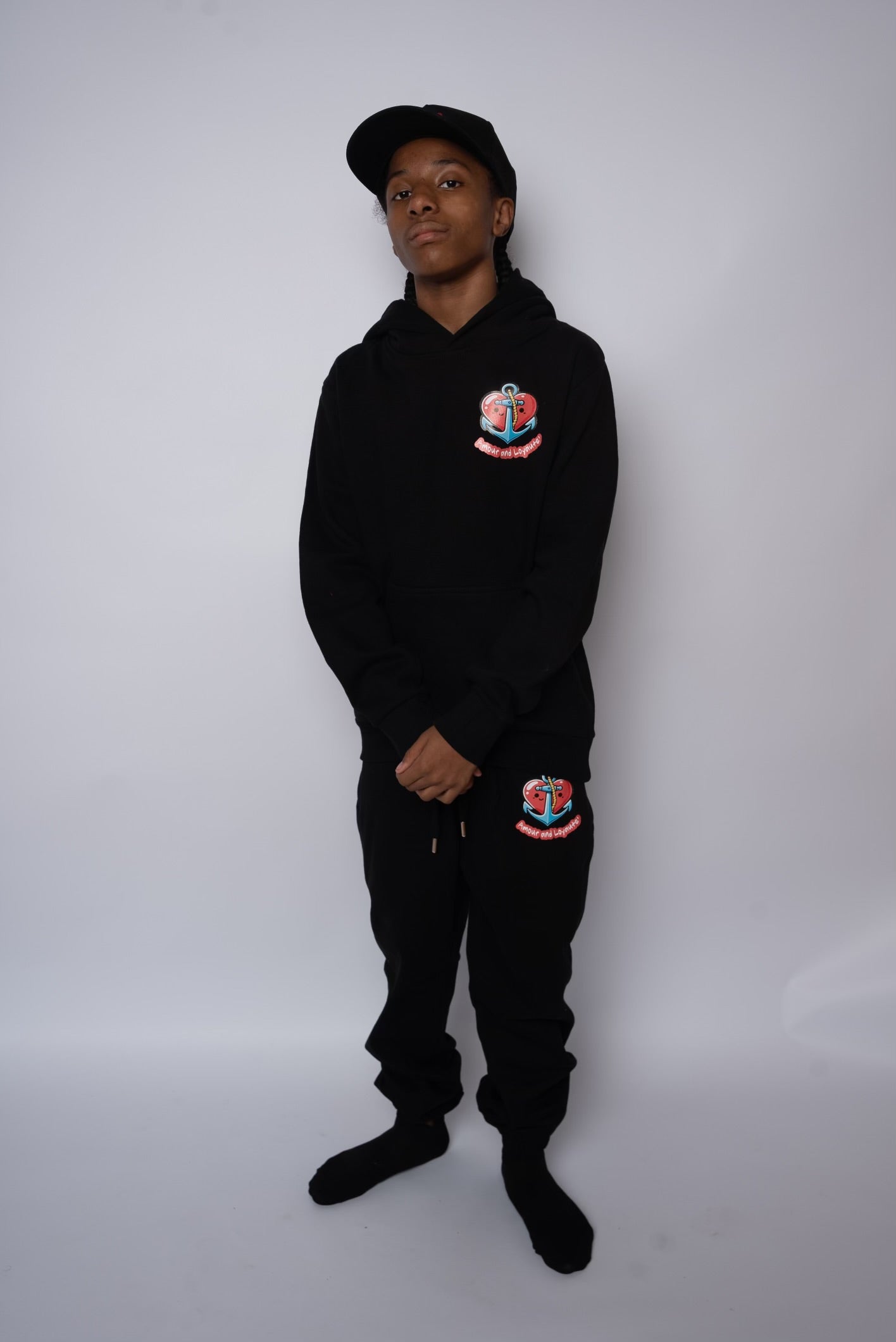 Amour&loyaute black logo sweatsuit